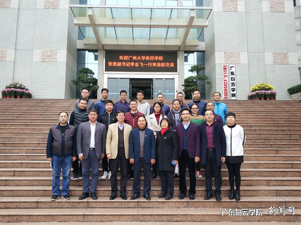 我校党委书记刘剑锋(第一排左三)与广州大学松田学院党委副书记李金飞(第一排左四)一行在图书馆前合影p.jpg